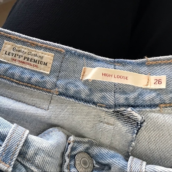 Levi's High Loose Loosey Goosey Straight Leg Jeans Size 26 Altered - Picture 7 of 15